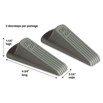 Master Caster® Big Foot Doorstop, No Slip Rubber Wedge, 2.25w X 4.75d X 1.25h, Gray, 2-pack freeshipping - TVN Wholesale